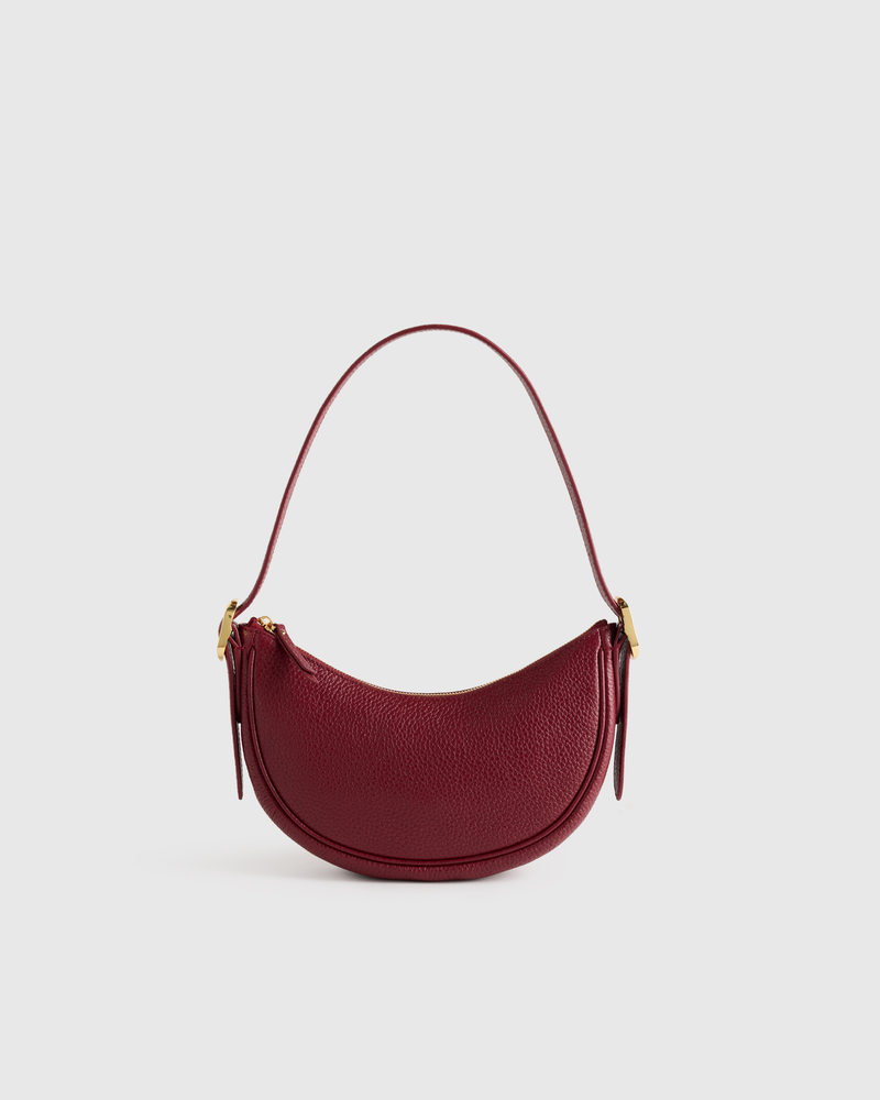 Italian Leather Mini Crescent Shoulder Bag