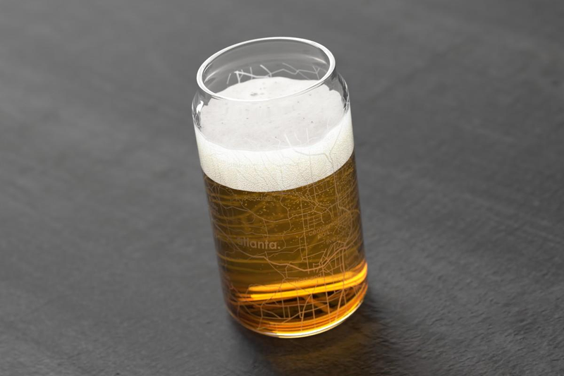 Home Town Map Can Glass, Set of 2