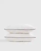 European Linen Piped Sham Set, Standard