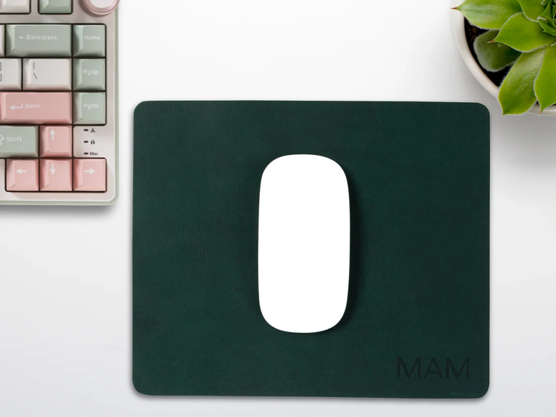 Monogrammed Leather Mousepad