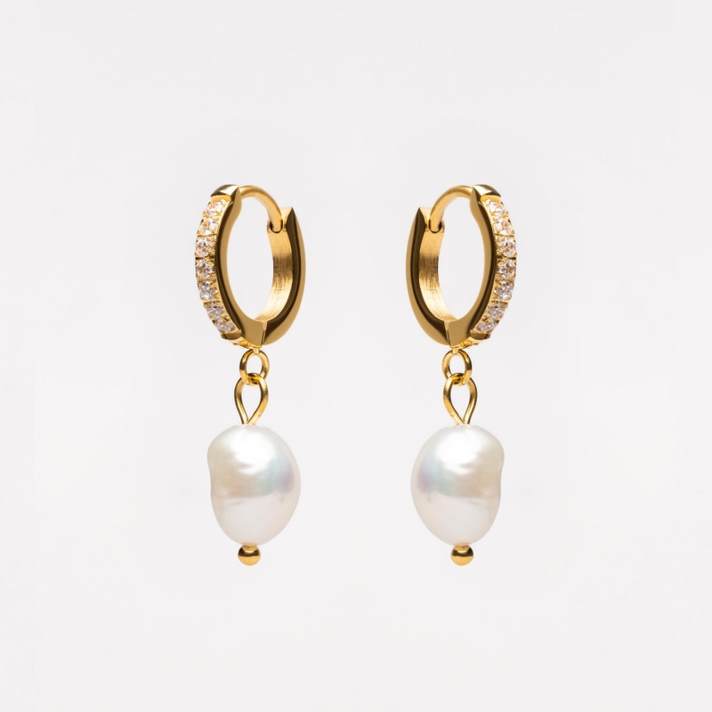 Freshwater Pearl Hoop Earrings