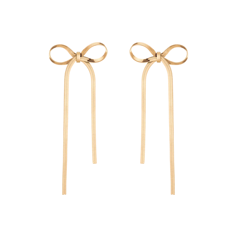 Herringbone Bow Earrings