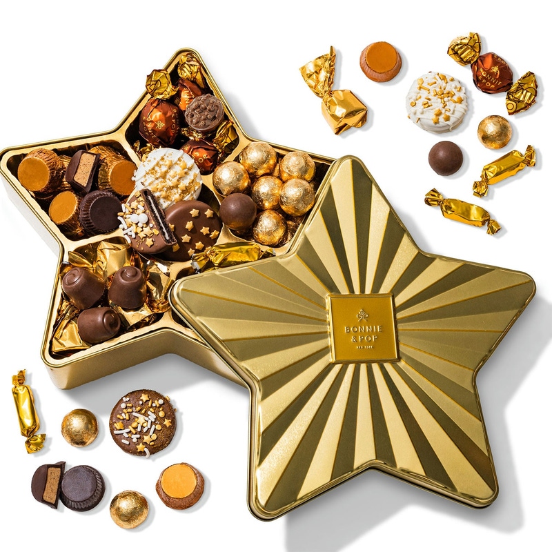 Christmas Chocolate Bon Bons Star Tin