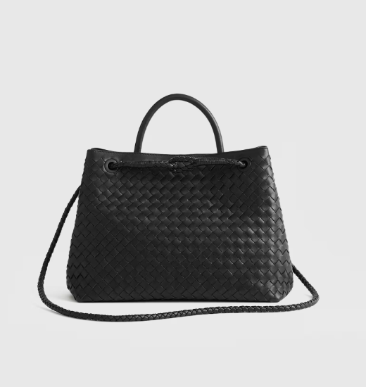 Large Italian Leather Handwoven Satchel