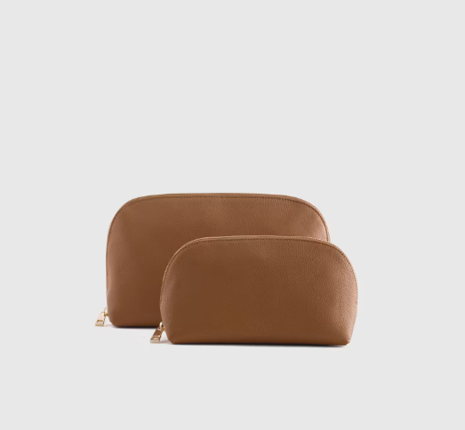 Italian Leather Pouch Tech and Travel Kit