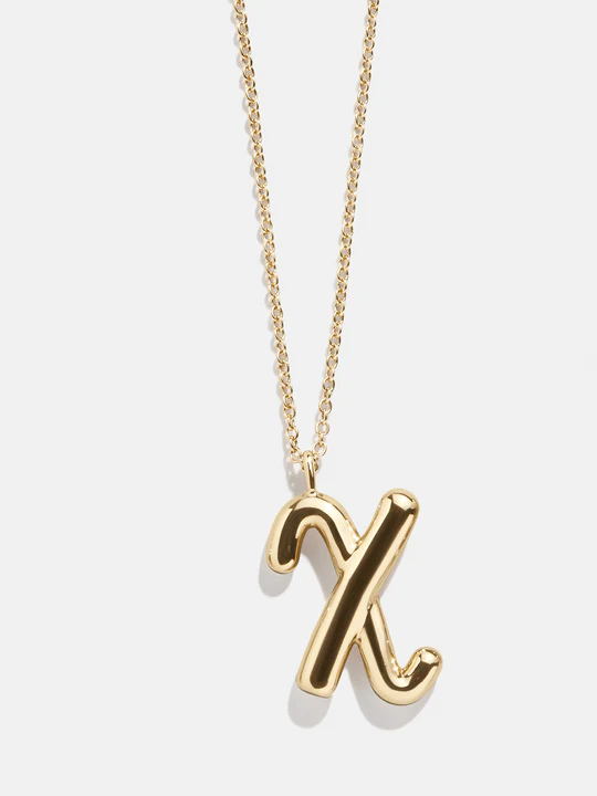 Bubble Script Initial Necklace