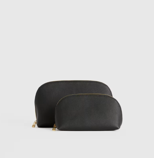 Italian Leather Pouch Tech and Travel Kit