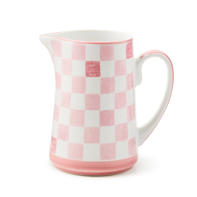 Stoneware Check Pitcher