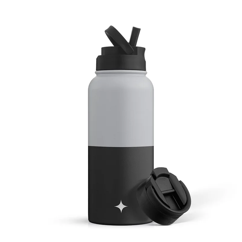 32oz Vacuum Insulated Water Bottle with Flip Lid & Sport Straw