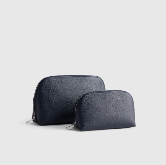Italian Leather Pouch Tech and Travel Kit