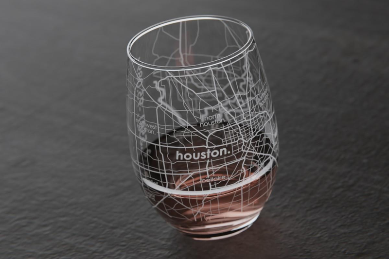 Home Town Map Stemless Wine Glass, Set of 2