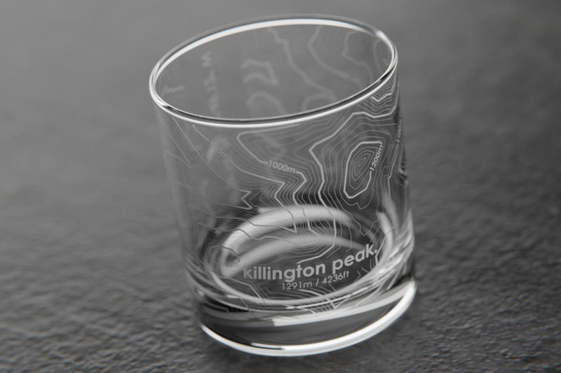 Topography Map Rocks Glass, Set of 2