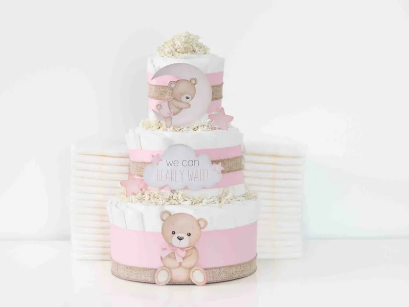Pink Diaper Cake 