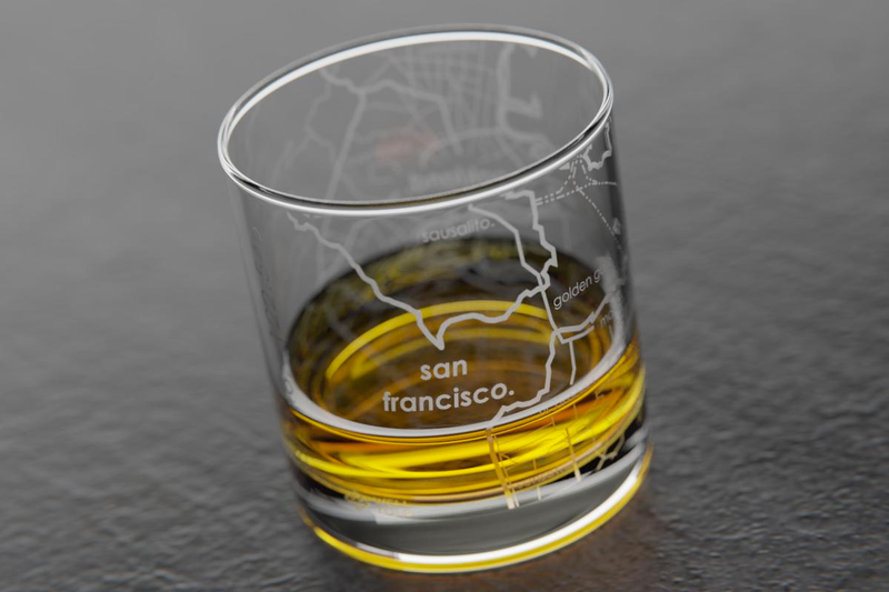 Home Town Maps Rocks Glass, 2 Pack