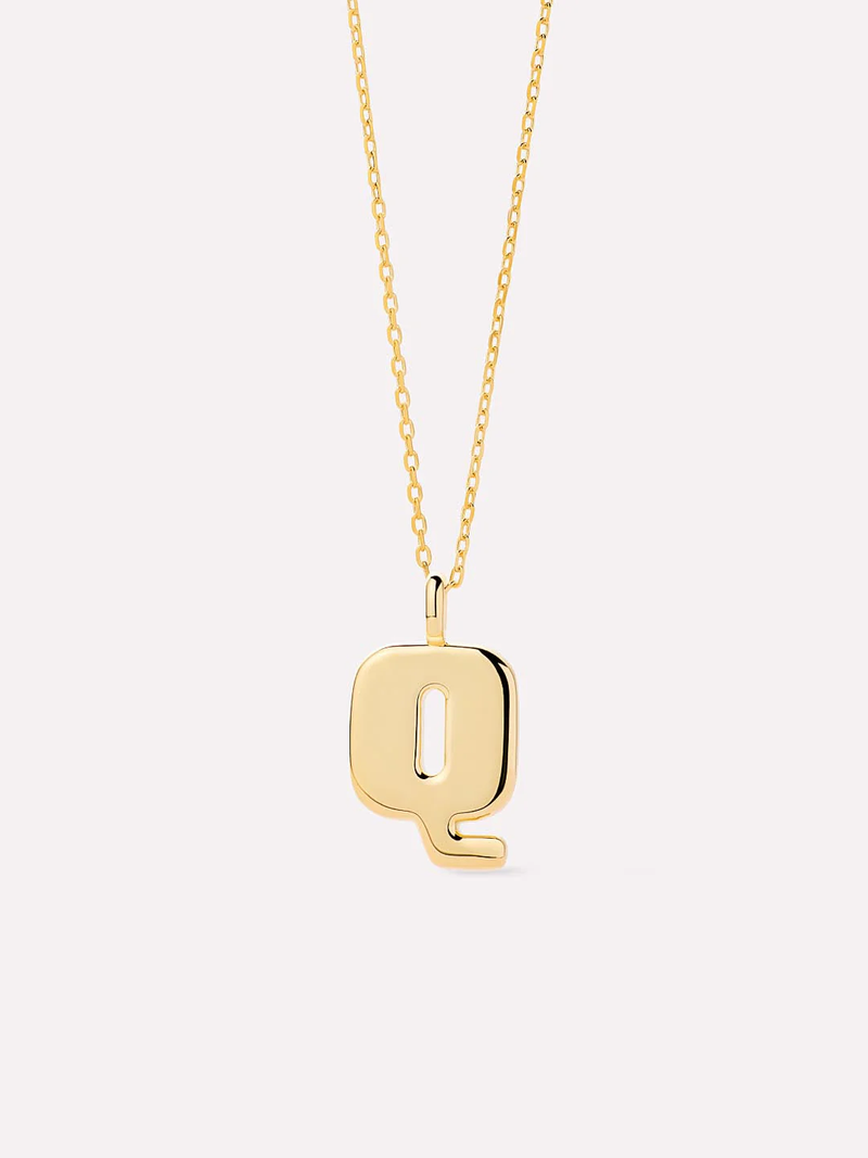 Sterling Silver Bubble Letter Necklace