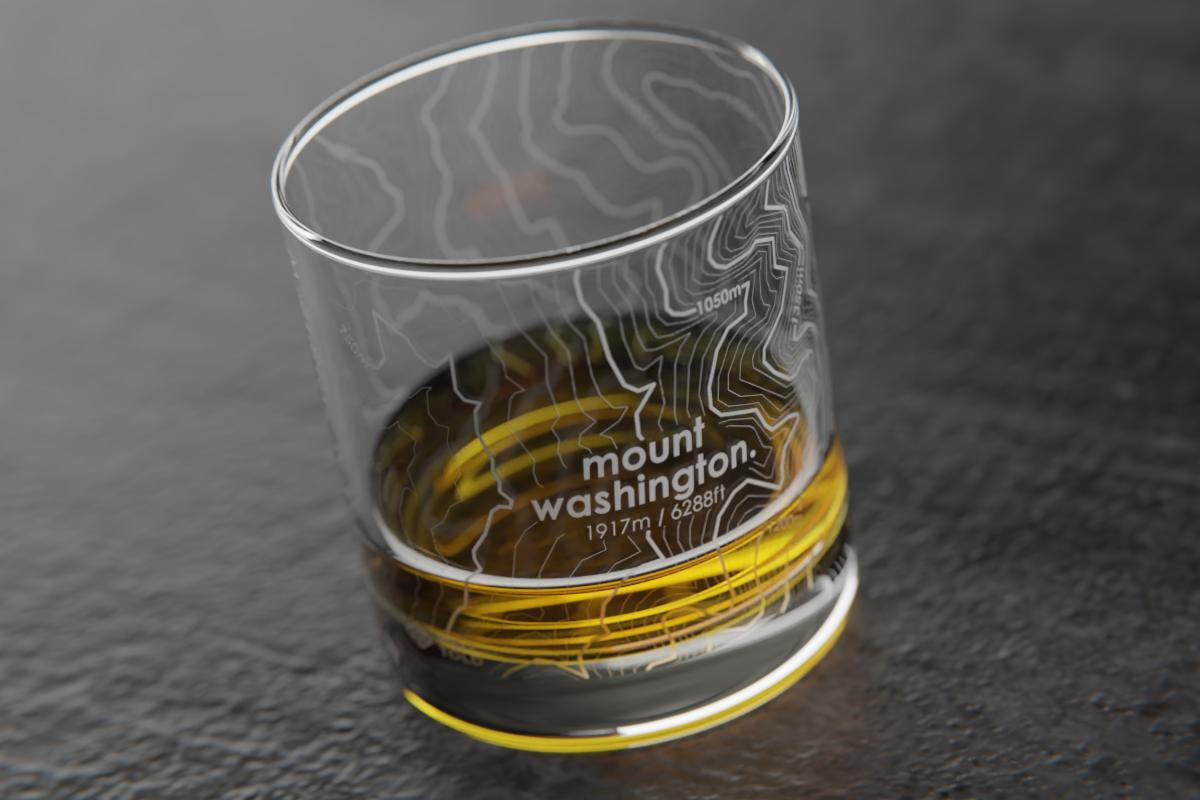 Well Told Topography Map Rocks Glass - Thumbnail 3