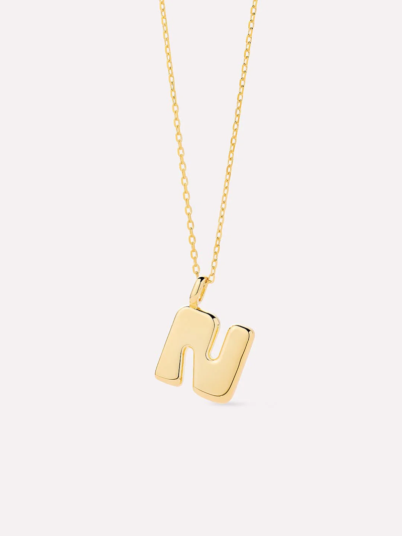 Sterling Silver Bubble Letter Necklace