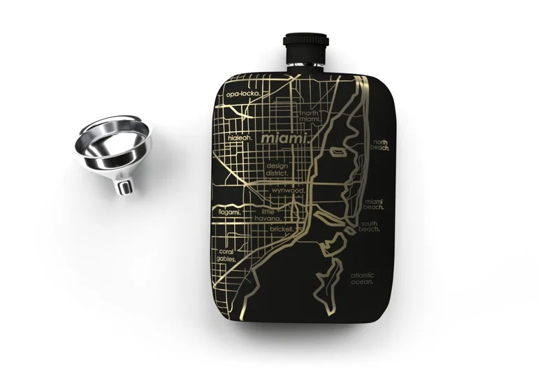 Home Town Maps Pocket Flask