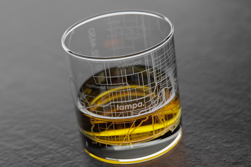 Home Town Maps Rocks Glass