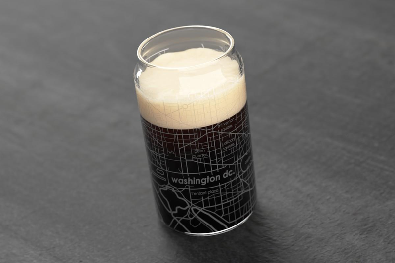 Home Town Map Can Glass, Set of 2