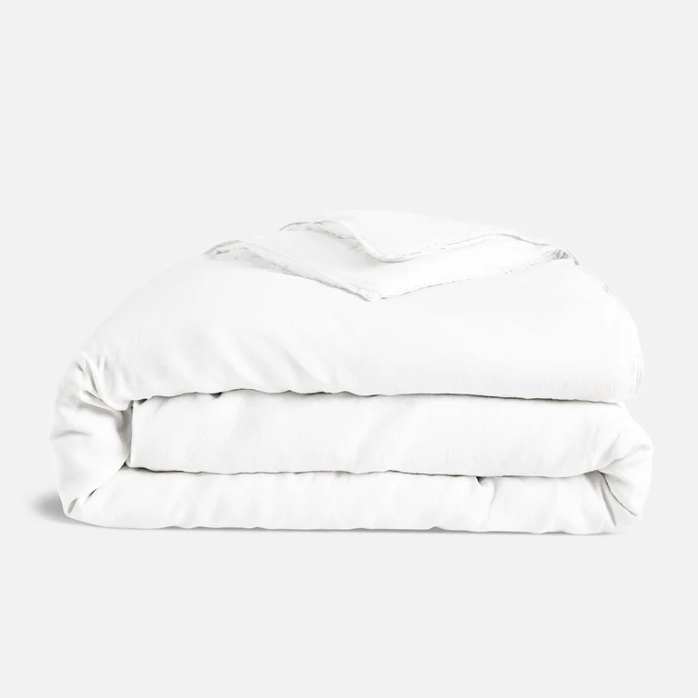 Washed European Linen Duvet Cover, Full/Queen | White