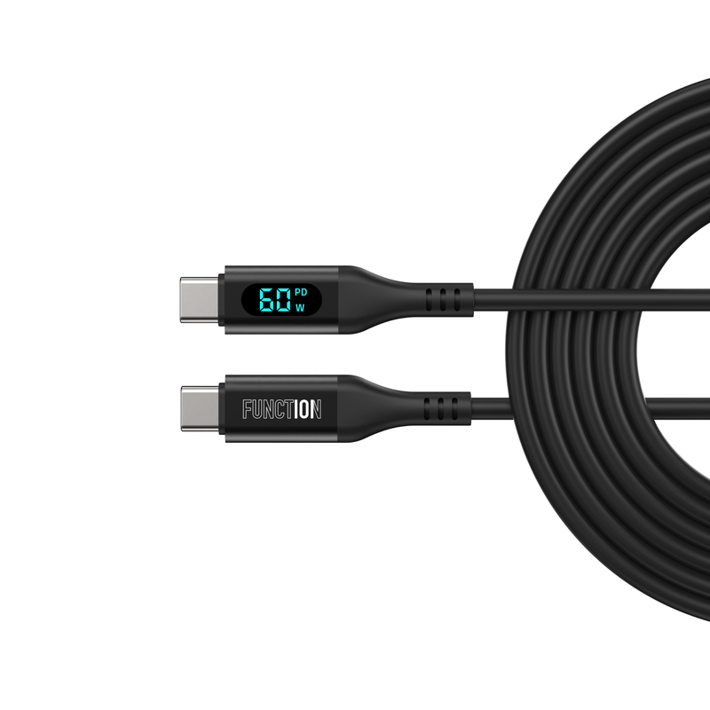 60W Smart Cable USB-C To USB-C With Digital Display 1.5M
