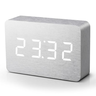 Aluminum Brick Click Clock with White LED