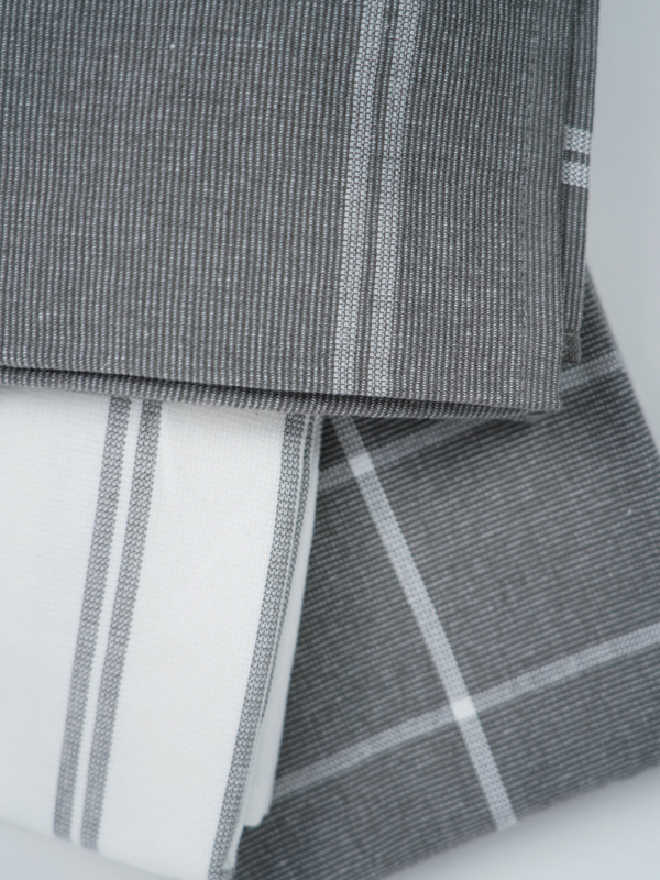 Reversible Kitchen Towel Set of 3 | Charcoal Plaid