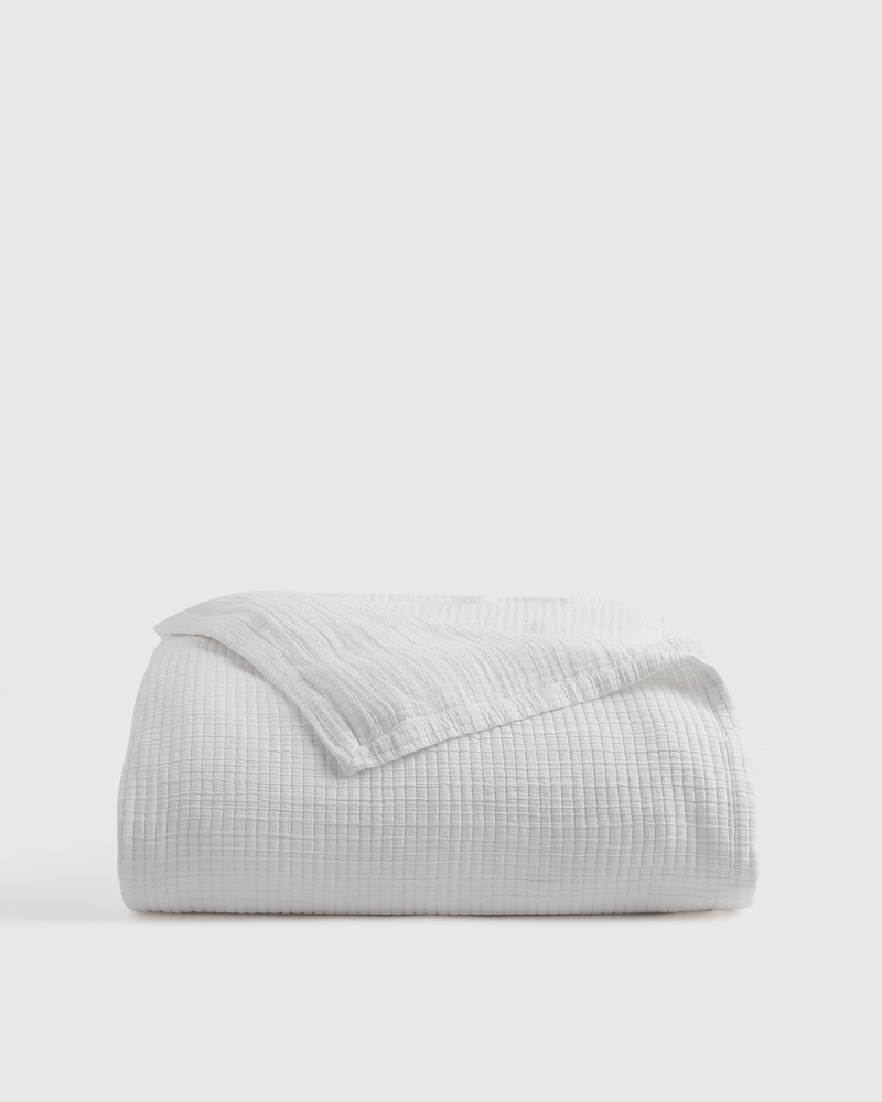 Organic Ribbed Cotton Coverlet, Queen