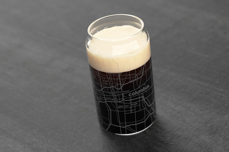 Home Town Map Can Glass, Set of 2