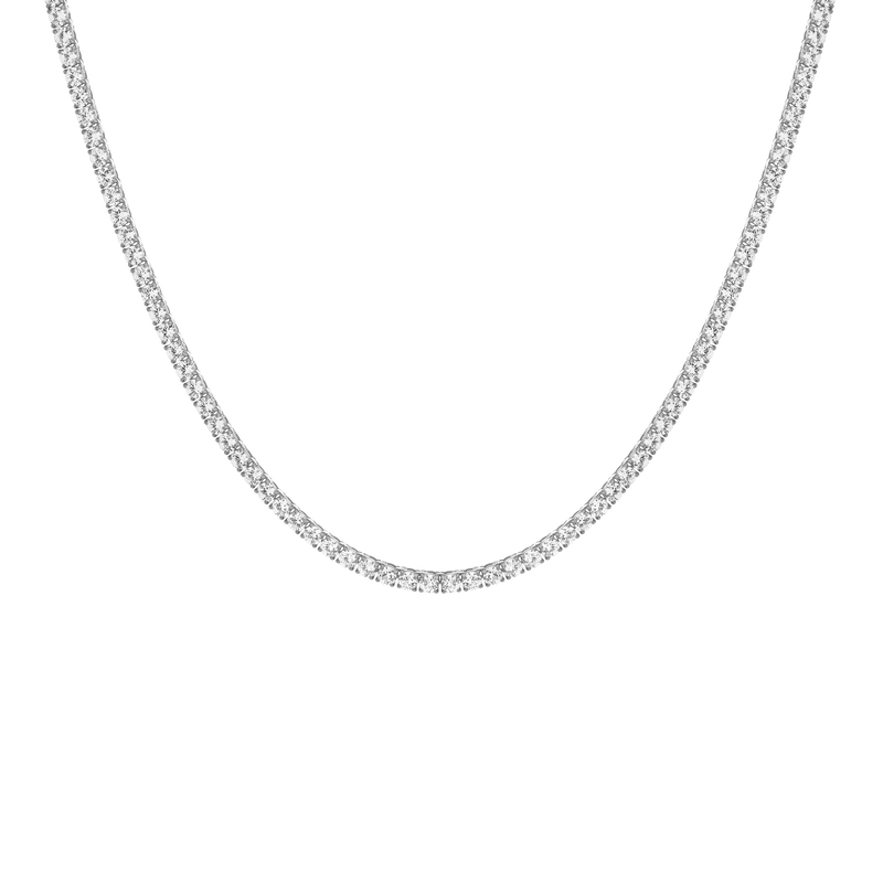 Unbreakable Lab Grown White Sapphire Tennis Necklace