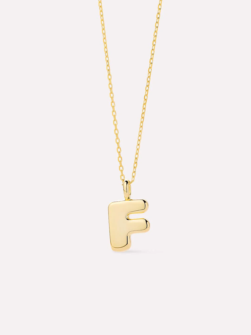 Sterling Silver Bubble Letter Necklace