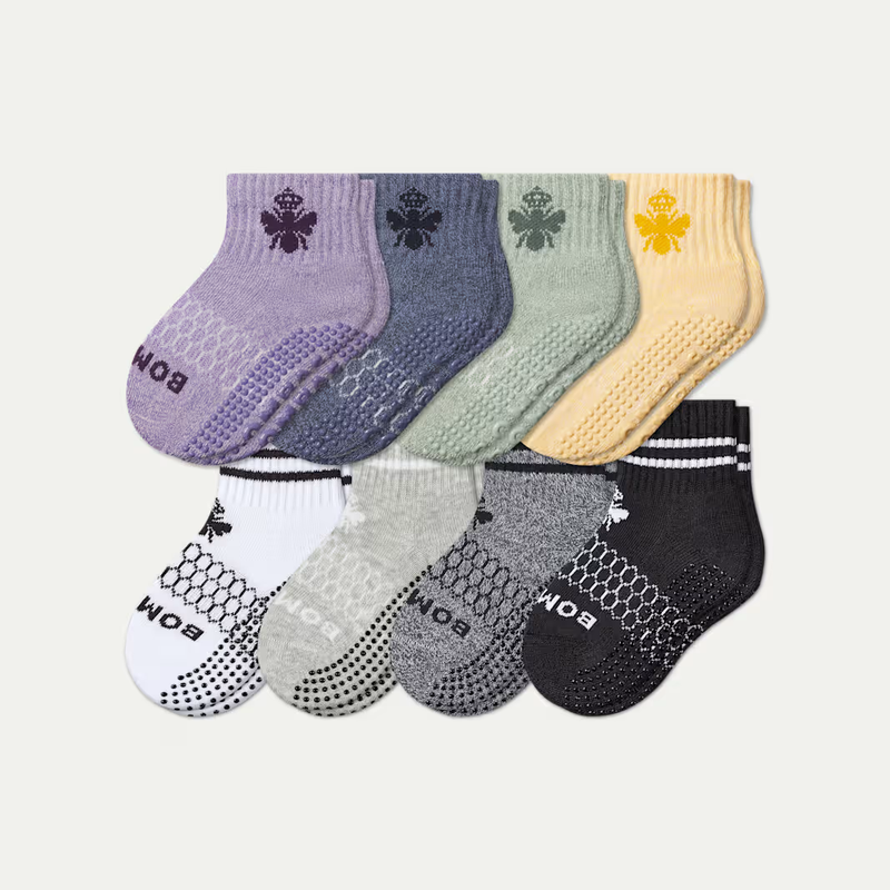 Toddler Gripper Calf Sock 8-Pack