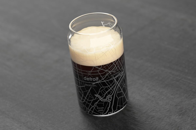 Home Town Map Can Glass, Set of 2