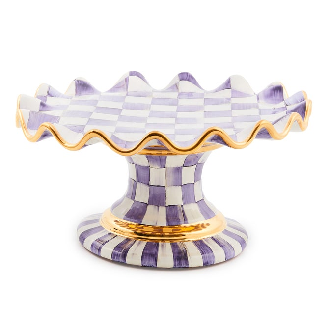 Check Fluted Ceramic Cake Stand