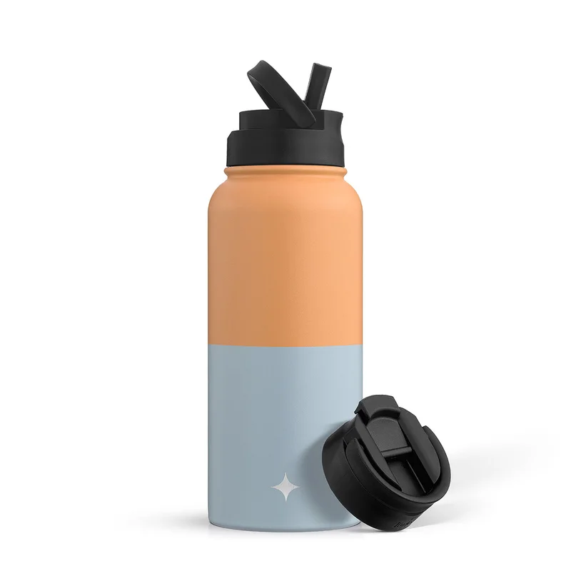 32oz Vacuum Insulated Water Bottle with Flip Lid & Sport Straw