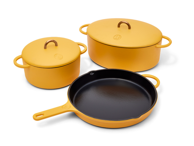 The Cast-Iron Family 3-Piece Cast Iron Set | Mustard