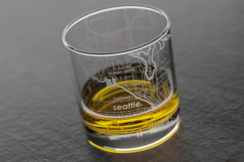 Home Town Maps Rocks Glass, 2 Pack