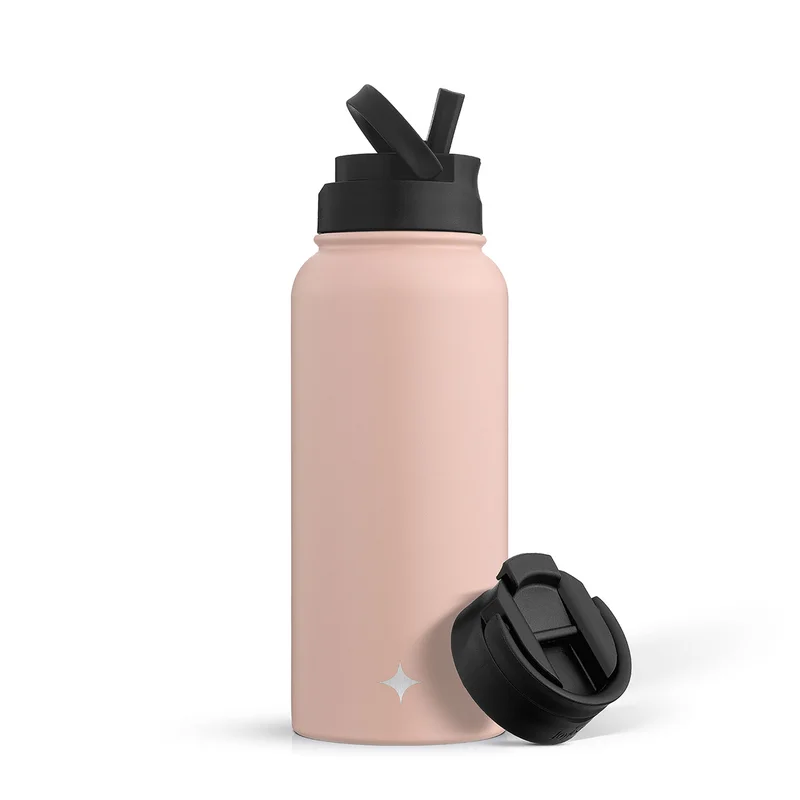 32oz Vacuum Insulated Water Bottle with Flip Lid & Sport Straw