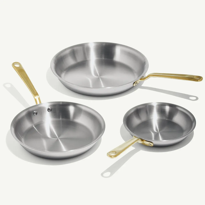 Stanless Clad 3-Piece Frying Pan Set