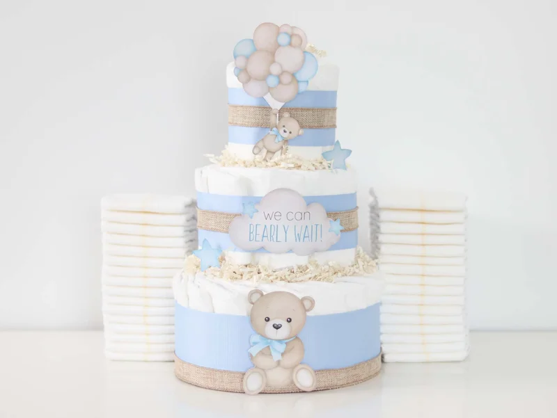 Blue Diaper Cake 
