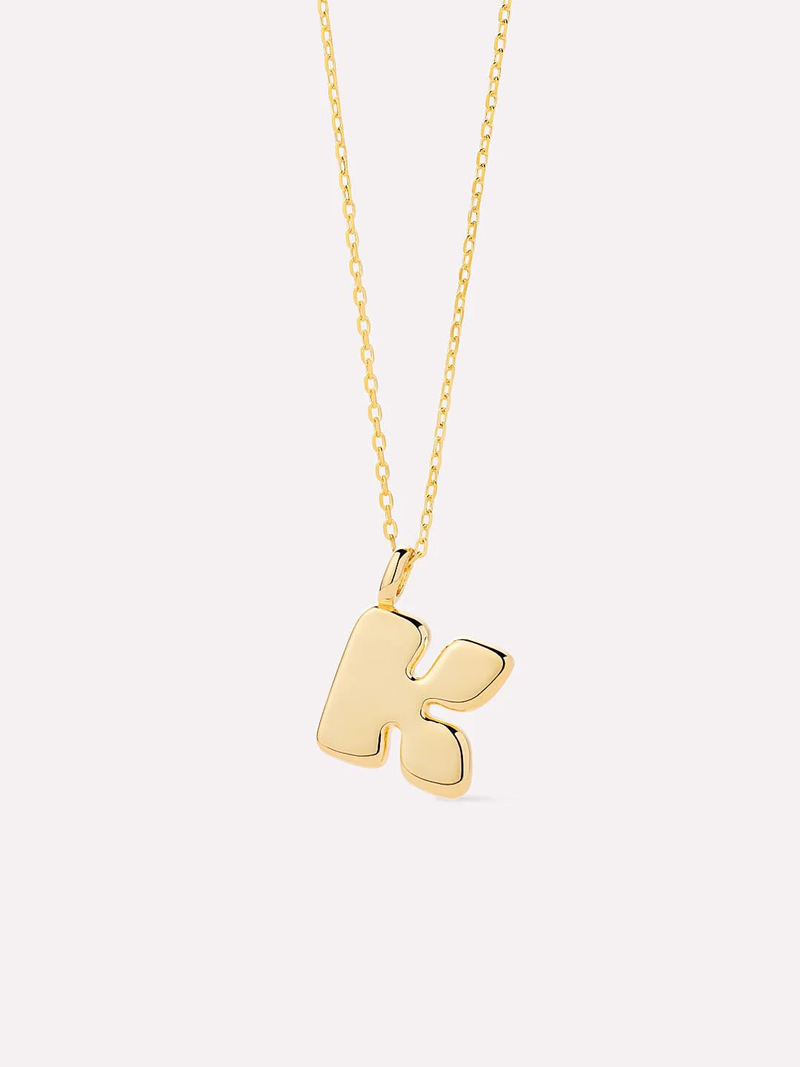 Sterling Silver Bubble Letter Necklace