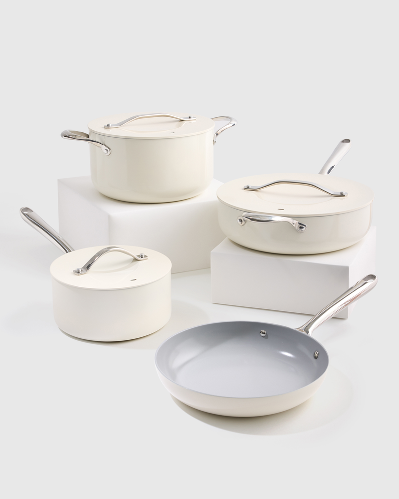 Ceramic Nonstick 7-Piece Cookware Set | Ivory
